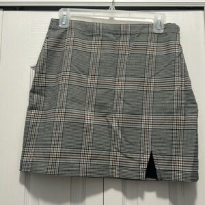 A&F Black Plaid Aline Mini skirt
